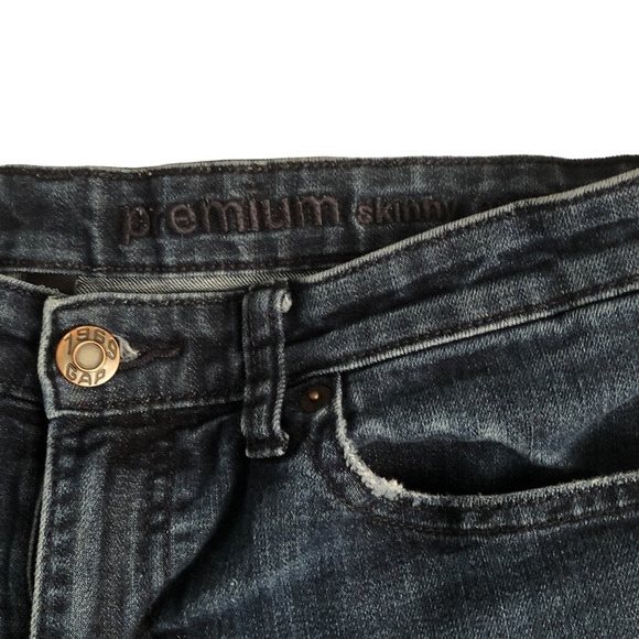 GAP size 12 blue jeans high rise with zipper ankle premium skinny 12 / 31 - Picture 7 of 9